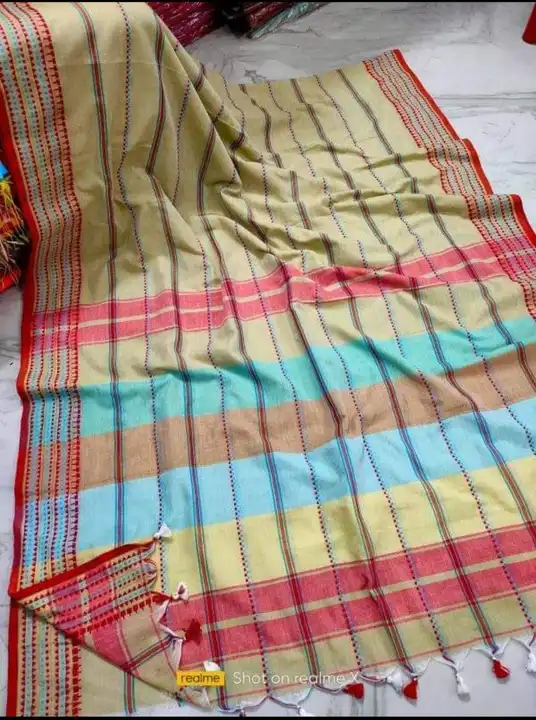 Handloom cotton cheak saree  uploaded by Santipur saree on 7/6/2023