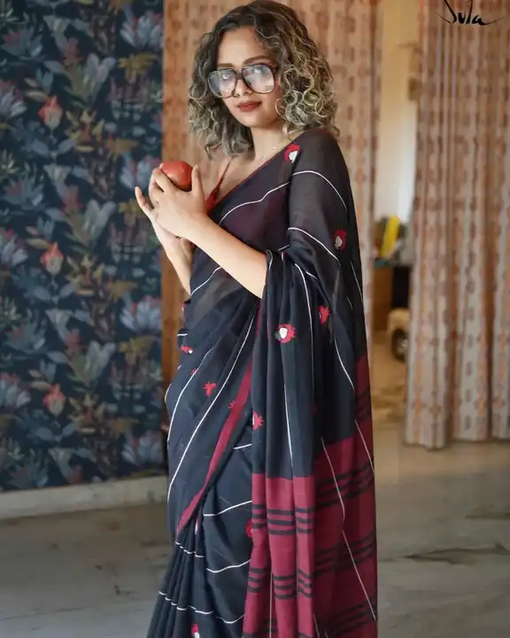 Khadi cotton designer saree  uploaded by Santipur saree on 7/6/2023