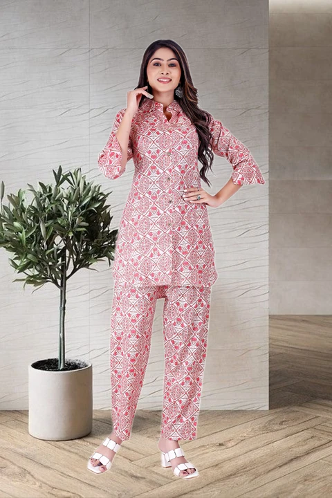 🤷‍♀️💃 *Casual CO-ORD SET in Reon14kg Printed Febric* Shirt & Pent(2 pice)💃🤷‍♀️Today New Lounge l uploaded by business on 7/7/2023