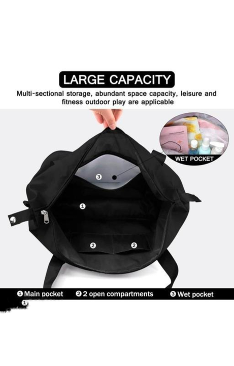 Black Duffle/ folding Travels Bags  uploaded by SAMRATHAL INDUSTRIES on 7/7/2023