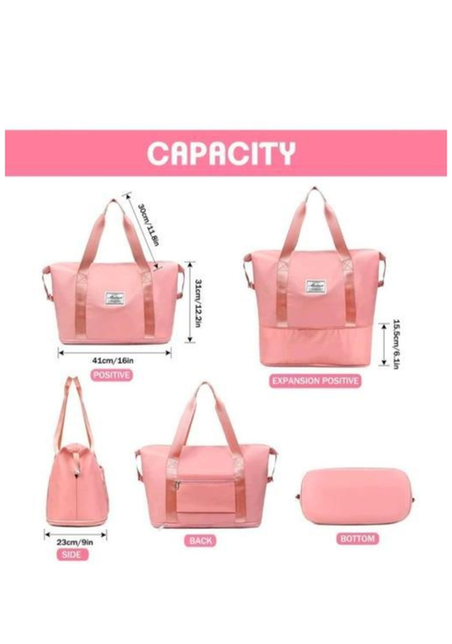 Peach colour foldable travels bag  uploaded by SAMRATHAL INDUSTRIES on 7/7/2023