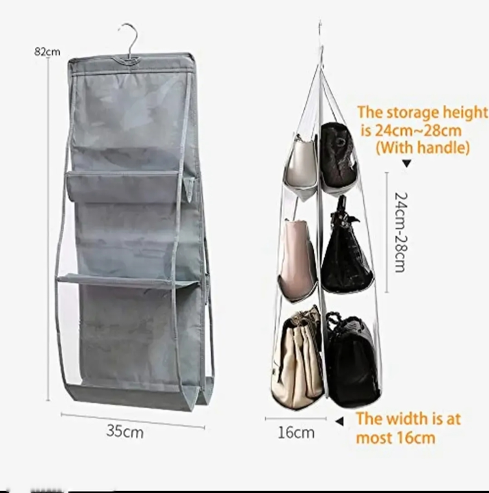 Gray hand bags, purse organizer for 6 pocket  uploaded by SAMRATHAL INDUSTRIES on 7/7/2023