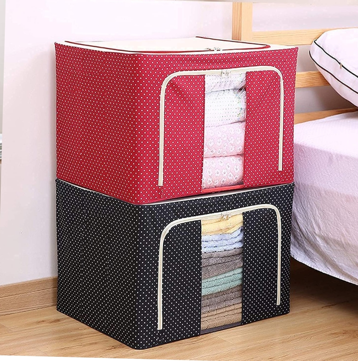 Red 66 Ltr foldable Storage Box Wardrobe organizer  uploaded by SAMRATHAL INDUSTRIES on 7/7/2023