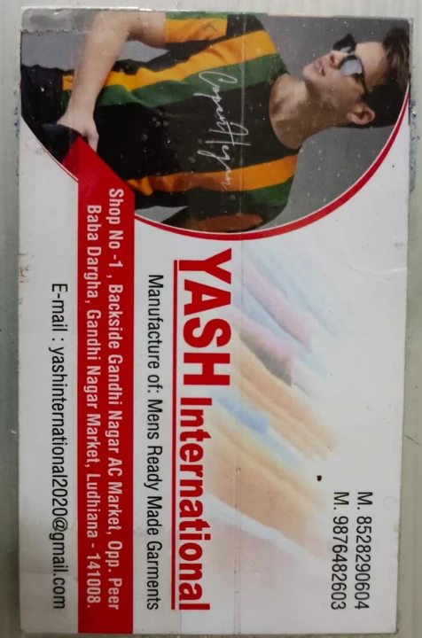 Visiting card store images of Yash international