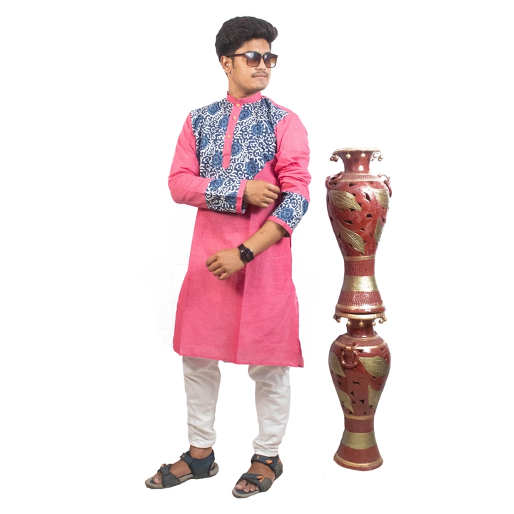 Pure cotton man's pinks panjabi uploaded by business on 7/7/2023