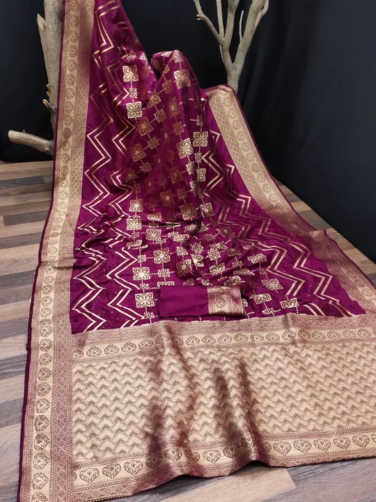 Exquisite Pure Nylon Dolla Silk Saree with Zari Weaving Pallu and Intricate Motifs uploaded by DHANANJAY CREATIONS on 7/7/2023