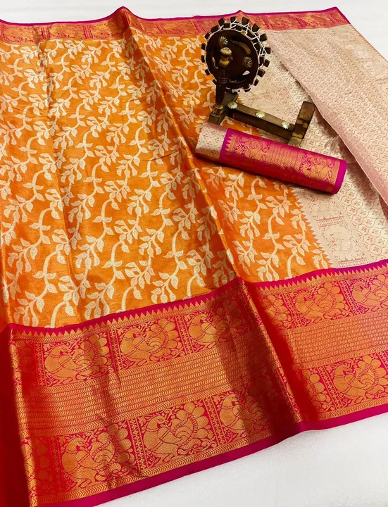 Kanjivaram Silk Saree with Gold Zari Weaving and Beautiful Motifs Desing Saree uploaded by DHANANJAY CREATIONS on 7/7/2023