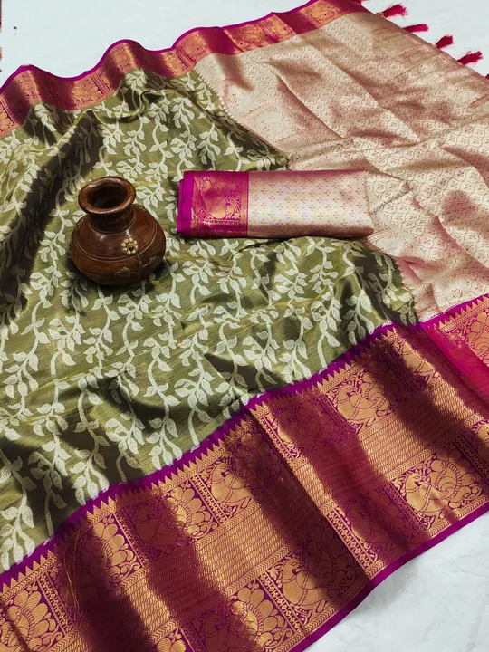 Kanjivaram Silk Saree with Gold Zari Weaving and Beautiful Motifs Desing Saree uploaded by DHANANJAY CREATIONS on 7/7/2023