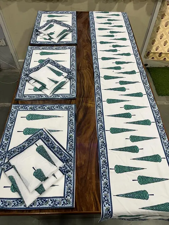 Bagru Handblock Printed Table Mat Set With Napkins uploaded by Print Factory Bagru on 7/7/2023