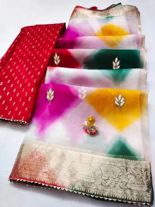 Organza party wear saree collection  uploaded by Marwadi Businessmen on 7/7/2023