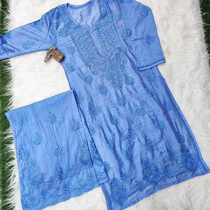 Pure chanderi silk coord uploaded by business on 7/7/2023