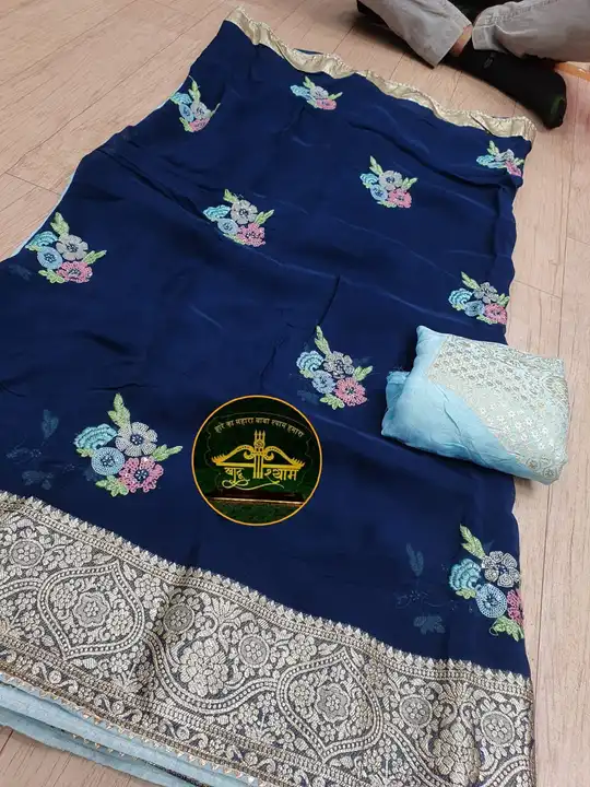 🥰🥰Original product🥰🥰


👉👉pure orgenza silk fabric  ʰᵃⁿᵈ ʷᵒʳᵏ with beautiful mx zari palu and b uploaded by Gotapatti manufacturer on 7/8/2023