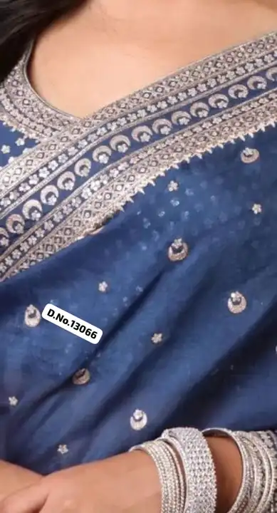 New design || 

*D.No.13066*

 Pure Organza silk saree in blues’s color saree with silver codding  s uploaded by Maa Arbuda saree on 7/8/2023