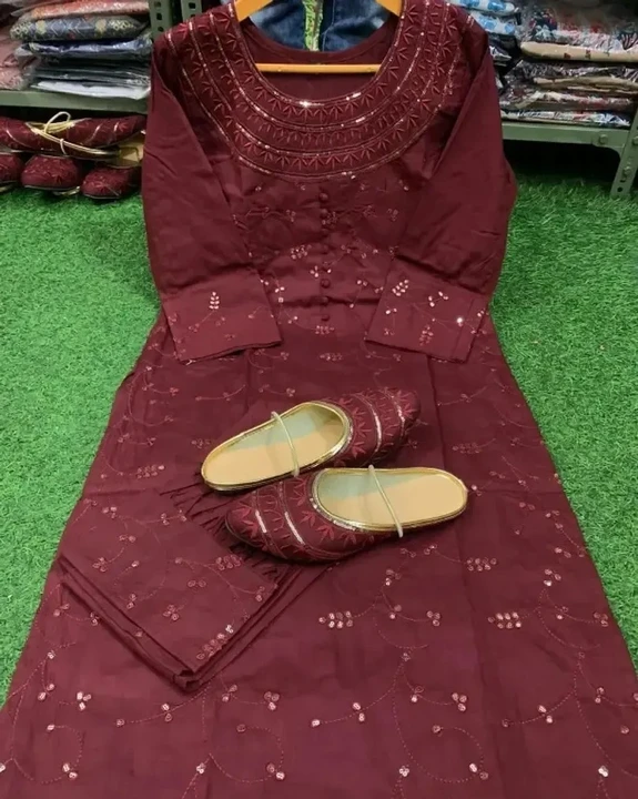 Trendy Rayon Kurta Pant and Juti Set For Women

Size: 
M
L
XL
2XL

 Color:  Maroon

 Fabric:  Rayon
 uploaded by New collection on 7/8/2023