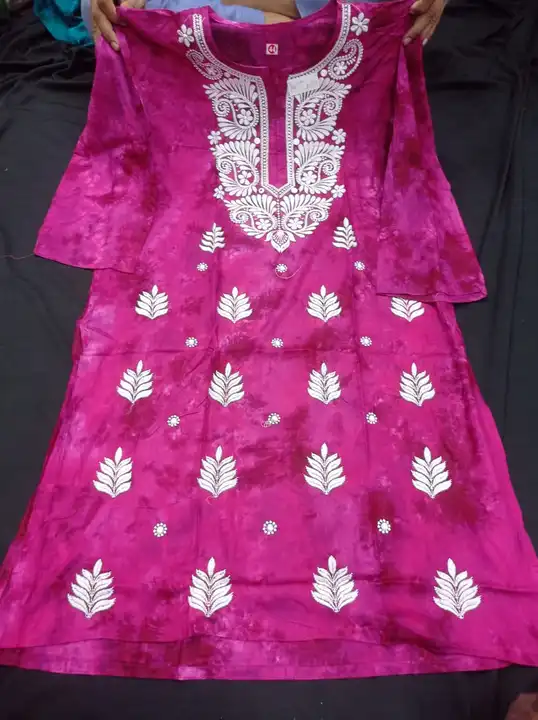 Rayon long kurti uploaded by Lcf crafts (lucknow Chikan factory) on 7/8/2023