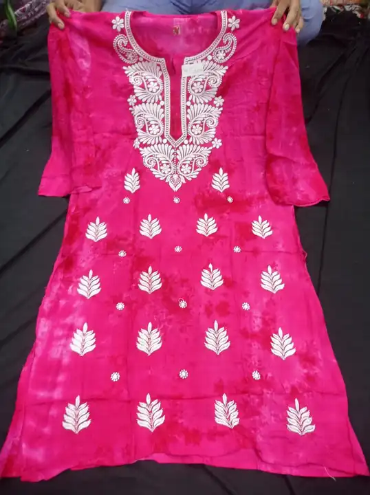 Rayon long kurti uploaded by Lcf crafts (lucknow Chikan factory) on 7/8/2023