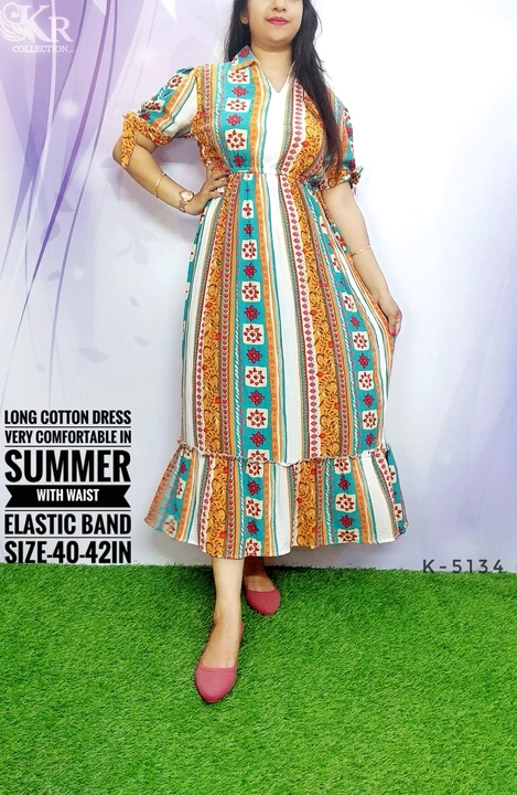 Long Cotton Dress uploaded by krishna radha collection on 7/8/2023