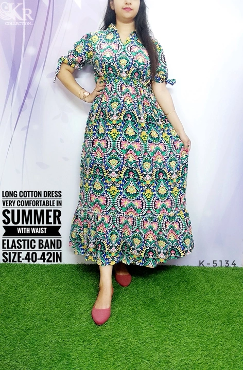 Long Cotton Dress uploaded by krishna radha collection on 7/8/2023