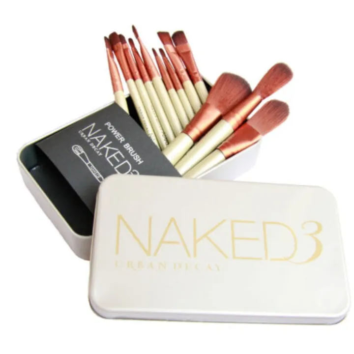 Naked3 makeup brushes kit with storage box uploaded by The palak trading company on 7/8/2023