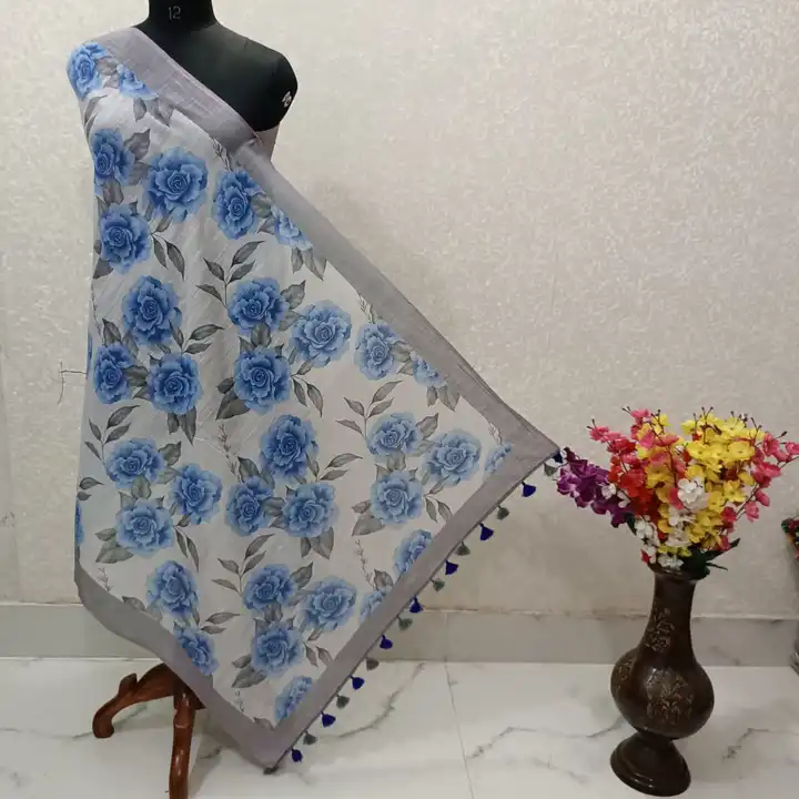 Pure linen by linen dupatta  uploaded by Nayra handloom manufacturers  on 7/8/2023