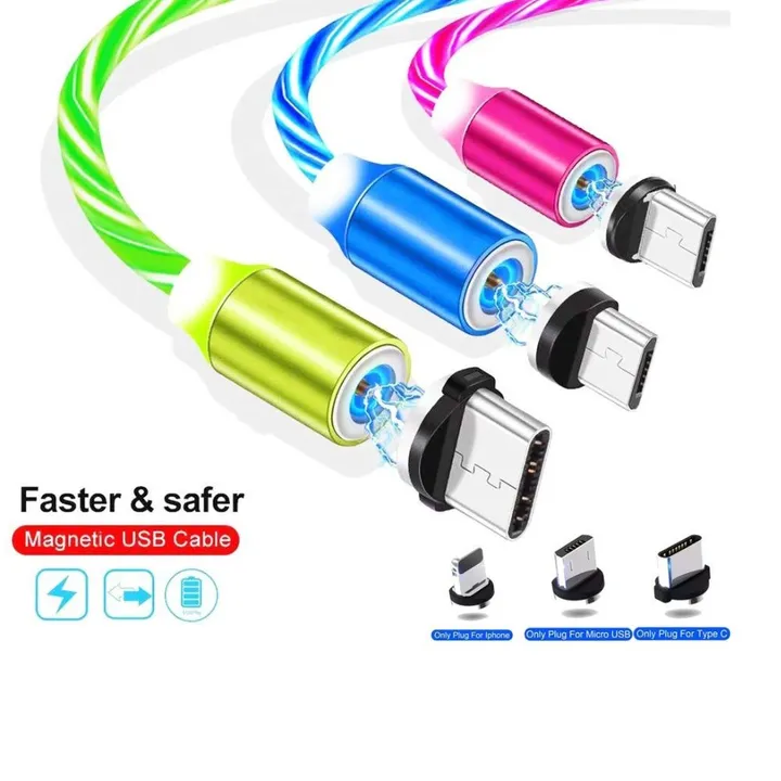 Magnetic 3 in 1 fast charging cable led light  uploaded by The palak trading company on 7/8/2023
