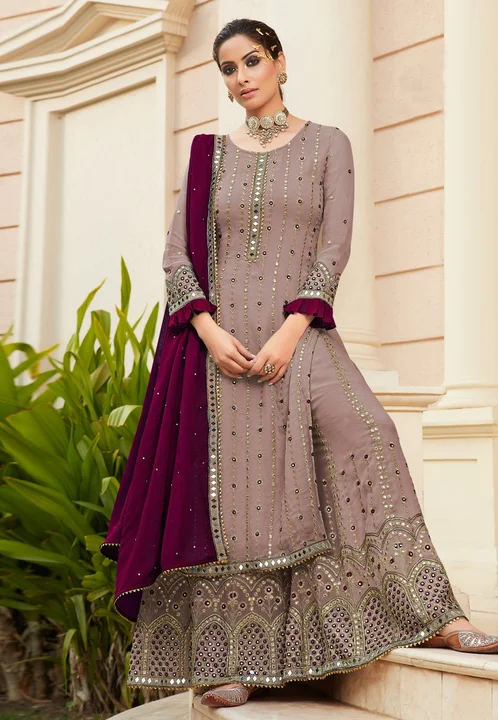 Pakistani Black Wedding Kurti Sharara Dupatta Salwar Kameez Set Bollywood  Dress | eBay