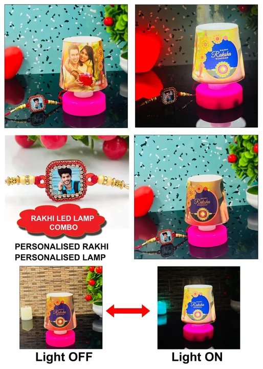 Coustmize rakhi with lamp. Book fast nh uploaded by pink Rose fashion Store  on 7/8/2023