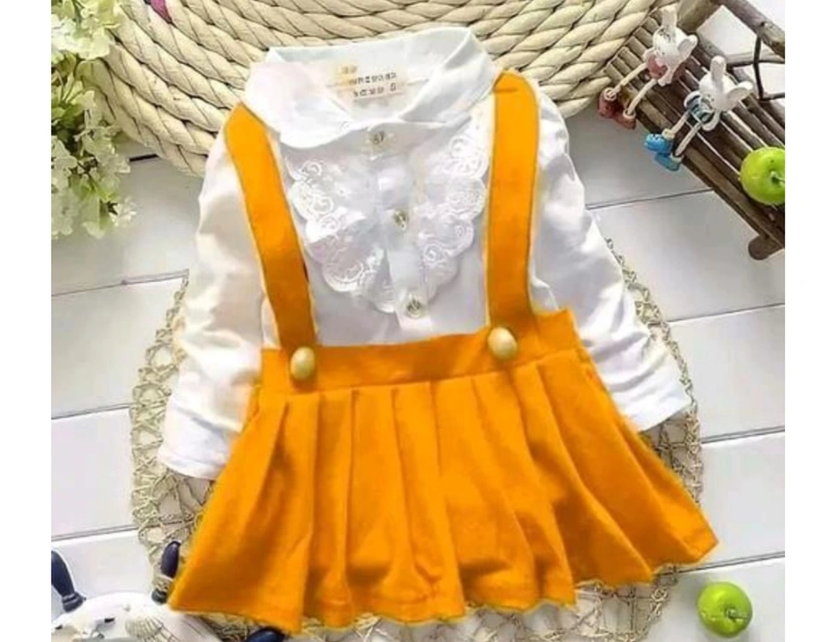 Mustard and red white cute lil frock uploaded by business on 7/8/2023