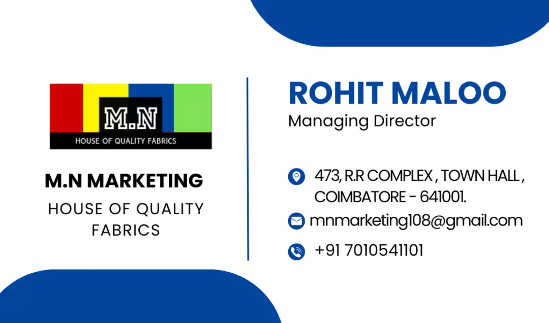 Visiting card store images of M.N MARKETING