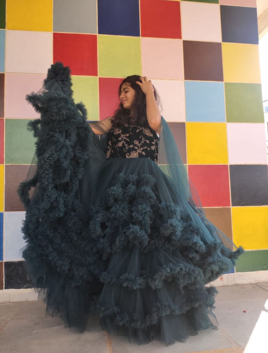 Cloude ruffle gown  uploaded by Skylark trending fashion (STF) on 7/8/2023