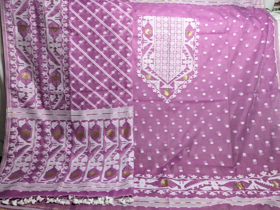 Jamdani 2 piece suit material uploaded by Aditri Textile on 7/8/2023