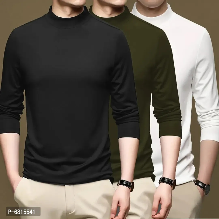 Trendy Polyester Sports Wear Turtle Neck T-Shirt For Men Pack Of 3 uploaded by Sell Shop on 7/8/2023
