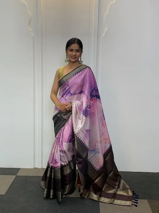 Mahima chex soft digital print party wear saree uploaded by VARDHAK COLLECTION  on 7/8/2023