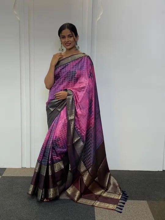 Mahima chex soft digital print party wear saree uploaded by VARDHAK COLLECTION  on 7/8/2023