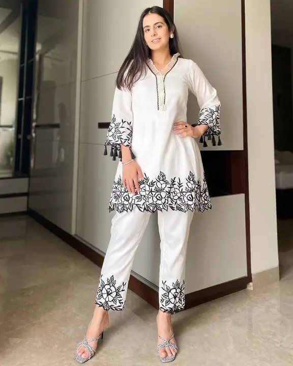 *THIS SUMMER MAKE A SPECIAL WEAR DESIGNER HEAVY THREAD EMBROIDERY WORK SUIT WITH PANT* 

*CODE :- LG uploaded by Ahmed fashion on 7/8/2023
