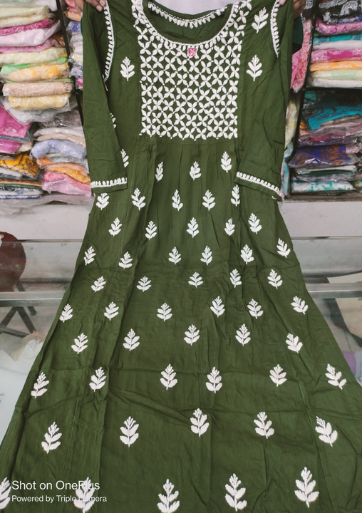 Lucknowi Chikankari Premium Rayon Kurti With Fine Ghaas Patti Work  uploaded by Lucknowi_Nizami_Fashion on 7/8/2023