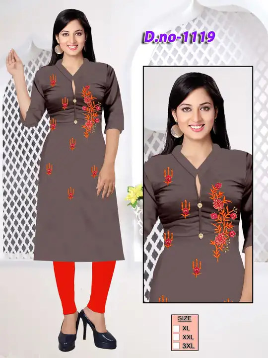 Embroidery work kurtie uploaded by Ridhi Sidhi Creation 9512733183 on 7/8/2023