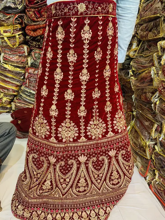 Bridal lehBridal lehnga double can can with jarkan uploaded by Roopak garments on 7/9/2023