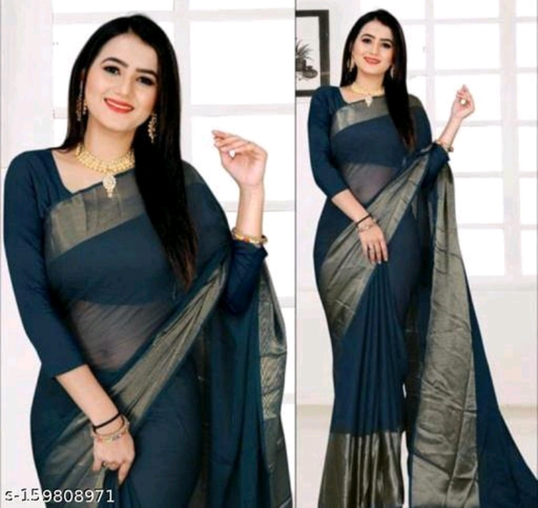 Two-Tone Chiffon  Saree  With Blouse uploaded by Shop now on 7/9/2023