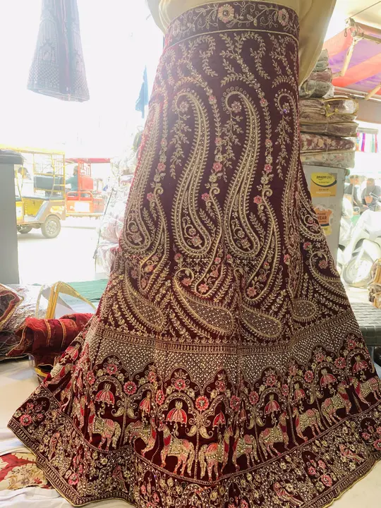 Bridal lehBridal lehnga with jarkan single can can uploaded by Roopak garments on 7/9/2023