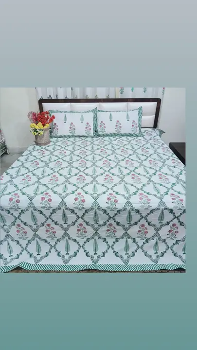 Bedsheet hand block print uploaded by business on 7/9/2023