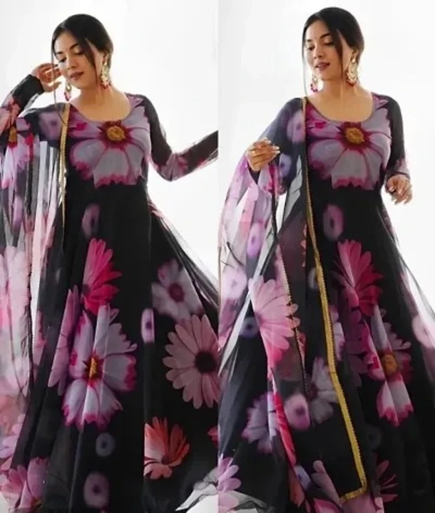 Attractive Georgette Gowns for Women Size: M L XL 2XL Fabric: Georgette Pack Of: Single Ty uploaded by New collection on 7/9/2023