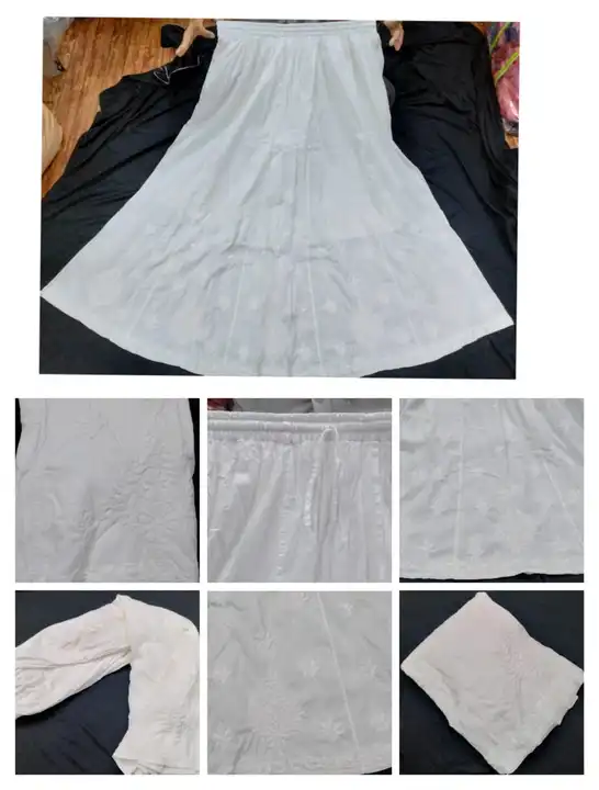Women skirts cotton fabric uploaded by Lcf crafts (lucknow Chikan factory) on 7/9/2023