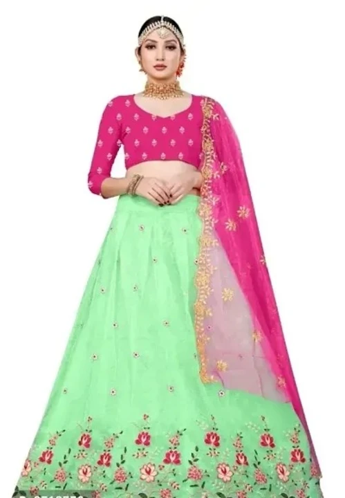 Beautiful Net Embroidery Semi Stitched Lehenga Cholis With Dupatta For Women Fabric: Net Type: uploaded by New collection on 7/9/2023