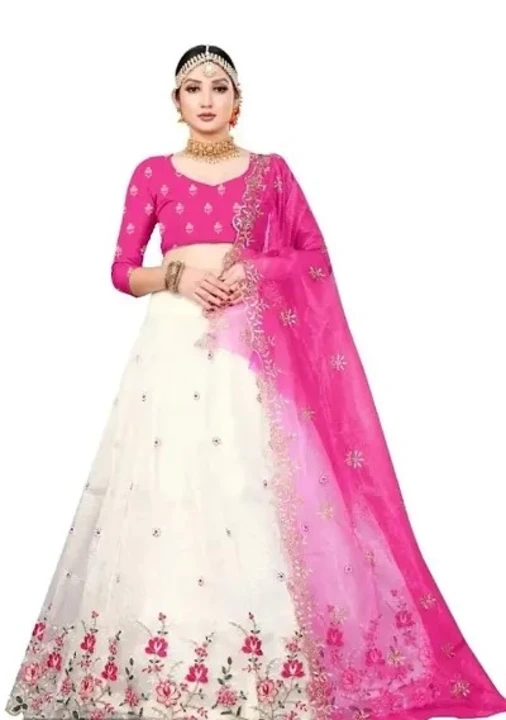 Beautiful Net Embroidery Semi Stitched Lehenga Cholis With Dupatta For Women Fabric: Net Type: uploaded by New collection on 7/9/2023