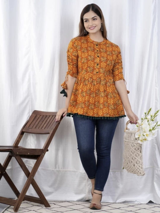 Casual Regular Sleeves Printed Woman Multicolour Short Top uploaded by business on 7/9/2023