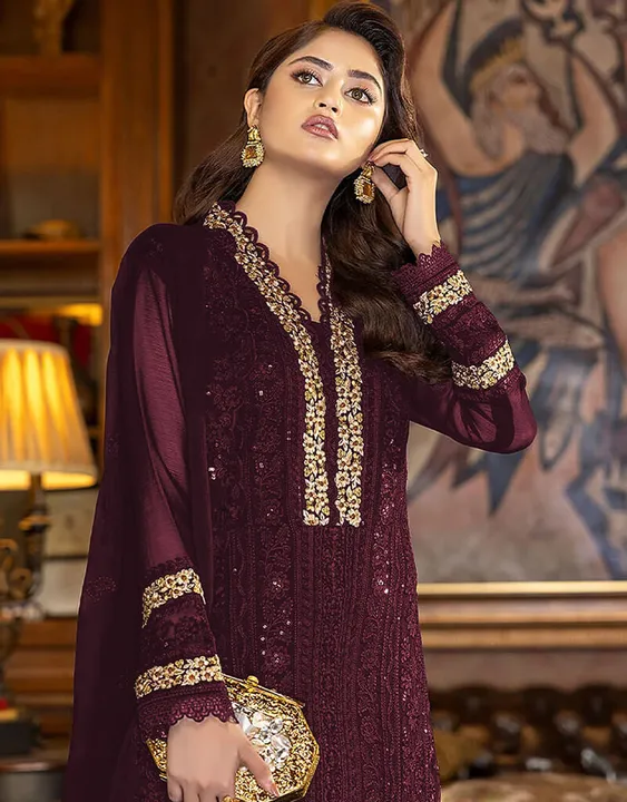  Semi Stitched Georgette Salwar Suit Material Embroidered uploaded by PRUTHVI ENTERPRISES on 7/9/2023