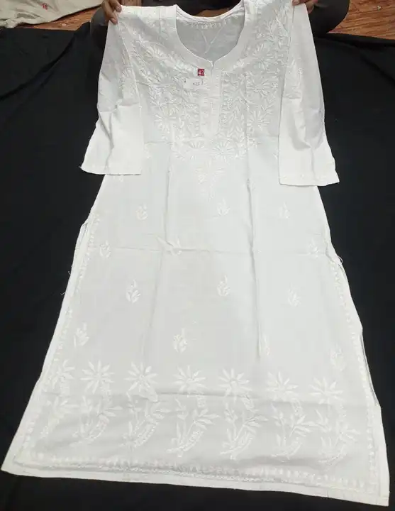 Cotton long kurti uploaded by Lcf crafts (lucknow Chikan factory) on 7/9/2023
