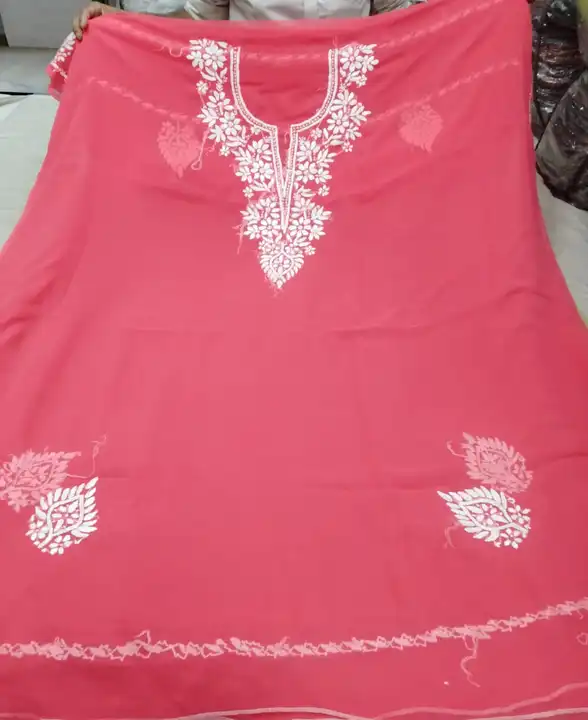 Chiffon fabric suits uploaded by Lcf crafts (lucknow Chikan factory) on 7/9/2023