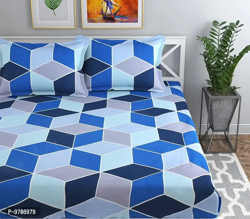 Stylish Comfortable Microfiber Printed Double Bedsheet With 2 Pillow Covers uploaded by RARGROUP  on 7/9/2023